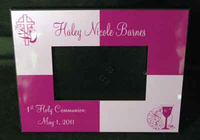 1st Communion Photo Frame made with sublimation printing